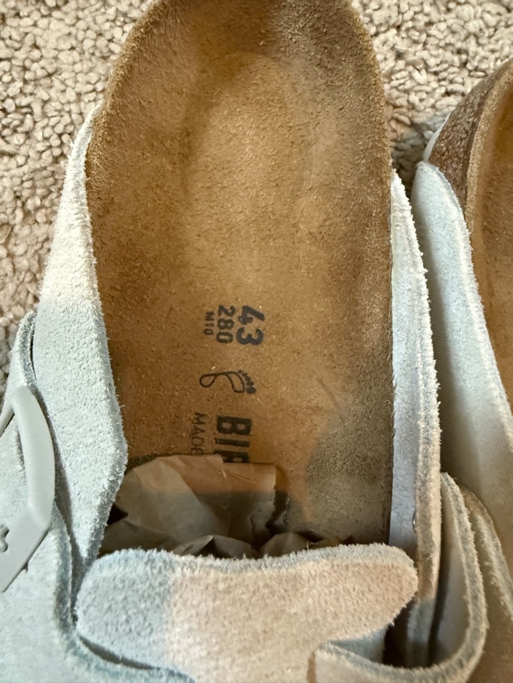 Birkenstock Suede Slip-On Clogs in Off-White - Picture 2 of 7